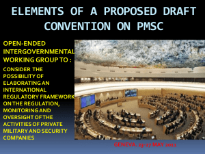 ELEMENTS OF A PROPOSED DRAFT CONVENTION ON PMSC OPEN-ENDED INTERGOVERNMENTAL