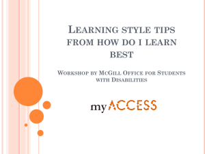L EARNING STYLE TIPS FROM HOW DO I LEARN BEST