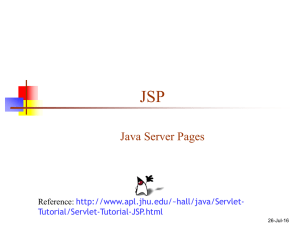 JSP Java Server Pages Reference: