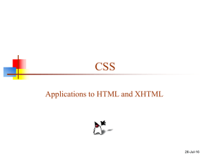 CSS Applications to HTML and XHTML 26-Jul-16