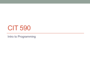CIT 590 Intro to Programming