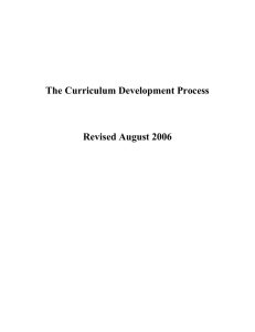 The Curriculum Development Process Revised August 2006