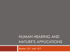 HUMAN HEARING AND NATURE’S APPLICATIONS Section 10.1 and 10.7