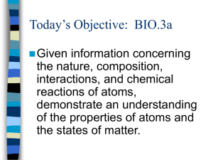 Today’s Objective:  BIO.3a