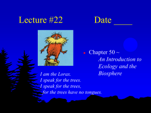 Lecture #22 Date ____ Chapter 50 ~ An Introduction to