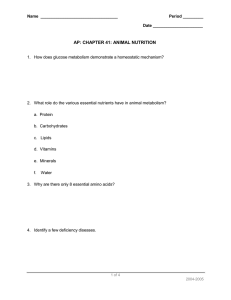 AP: CHAPTER 41: ANIMAL NUTRITION