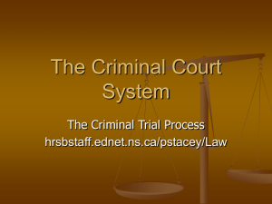 The Criminal Court System The Criminal Trial Process hrsbstaff.ednet.ns.ca/pstacey/Law