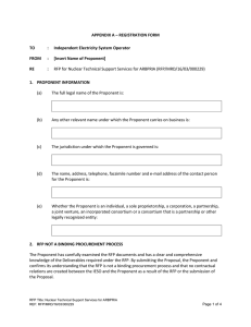 APPENDIX A – REGISTRATION FORM TO :  Independent Electricity System Operator FROM