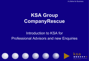 KSA Group CompanyRescue Introduction to KSA for Professional Advisors and new Enquiries