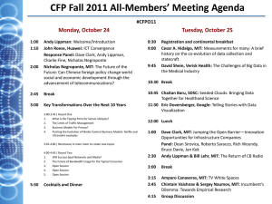 CFP Fall 2011 All-Members’ Meeting Agenda Monday, October 24 Tuesday, October 25 #CFPO11