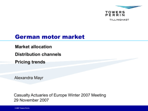 German motor market Market allocation Distribution channels Pricing trends