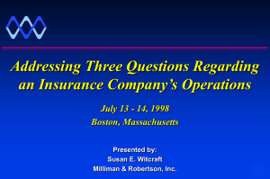 Addressing Three Questions Regarding an Insurance Company’s Operations Boston, Massachusetts