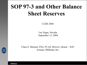 SOP 97-3 and Other Balance Sheet Reserves