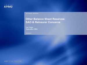 Other Balance Sheet Reserves: SAO &amp; Reinsurer Concerns Las Vegas September 2004