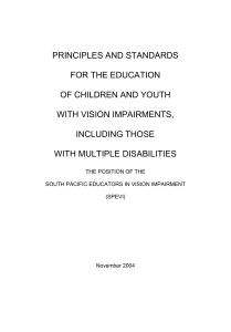 PRINCIPLES AND STANDARDS FOR THE EDUCATION OF CHILDREN AND YOUTH