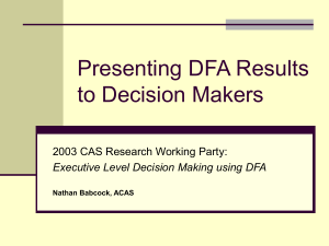 Presenting DFA Results to Decision Makers 2003 CAS Research Working Party: