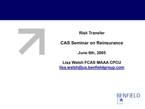 CAS Seminar on Reinsurance Risk Transfer June 6th, 2005
