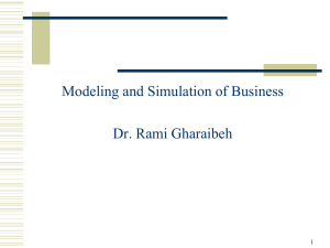 Modeling and Simulation of Business Dr. Rami Gharaibeh 1