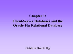 Chapter 1: Client/Server Databases and the g