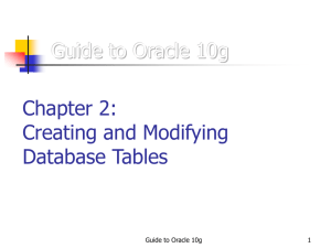 Guide to Oracle 10g Chapter 2: Creating and Modifying Database Tables