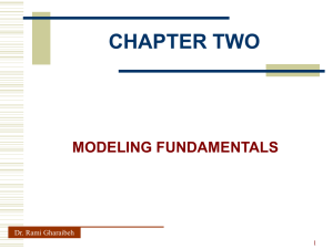CHAPTER TWO MODELING FUNDAMENTALS Dr. Rami Gharaibeh 1
