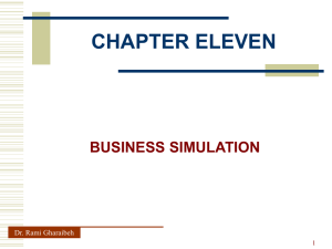 CHAPTER ELEVEN BUSINESS SIMULATION Dr. Rami Gharaibeh 1
