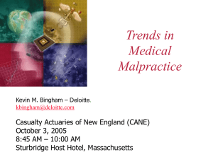 Trends in Medical Malpractice