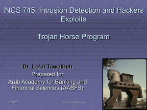 INCS 745: Intrusion Detection and Hackers Exploits Trojan Horse Program ’ai Tawalbeh