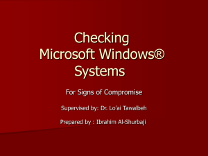 Checking Microsoft Windows® Systems For Signs of Compromise