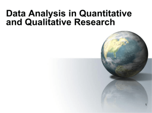 Data Analysis in Quantitative and Qualitative Research 1