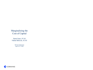 Marginalizing the Cost of Capital Daniel Isaac, FCAS Nathan Babcock, ACAS