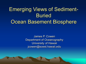 Emerging Views of Sediment- Buried Ocean Basement Biosphere James P. Cowen