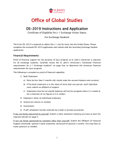 Office of Global Studies DS-2019 Instructions and Application