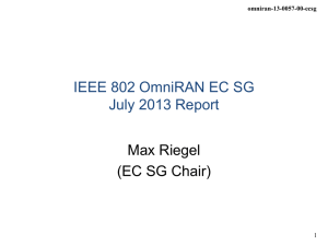 IEEE 802 OmniRAN EC SG July 2013 Report Max Riegel (EC SG Chair)