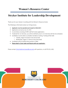 Women’s Resource Center Stryker Institute for Leadership Development