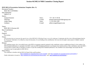Session #62 802.16 NRR Committee Closing Report