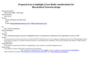 Proposed texts to highlight Green Radio considerations for Hierarchical Networks design