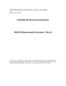 Draft 802.20 Permanent Document  &lt;802.20 Requirements Document - Rev.2&gt;