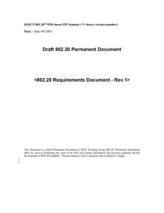 Draft 802.20 Permanent Document  &lt;802.20 Requirements Document - Rev.1&gt;