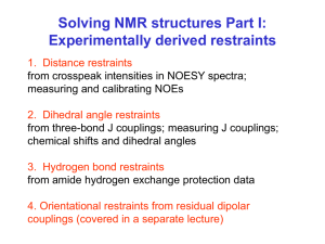 Solving NMR structures Part I: Experimentally derived restraints