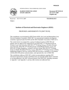 Institute of Electrical and Electronics Engineers (IEEE) PROPOSED AMENDMENTS TO [IMT.TECH]