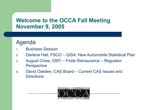 Welcome to the OCCA Fall Meeting November 9, 2005 Agenda
