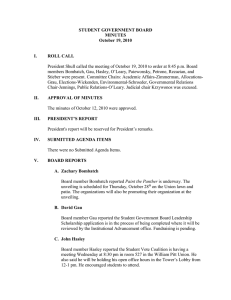 STUDENT GOVERNMENT BOARD MINUTES October 19, 2010