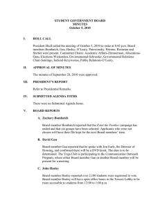 STUDENT GOVERNMENT BOARD MINUTES October 5, 2010