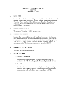 STUDENT GOVERNMENT BOARD MINUTES September 21, 2010