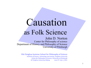 Causation as Folk Science John D. Norton