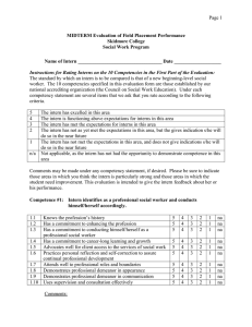 Page 1  MIDTERM Evaluation of Field Placement Performance Skidmore College