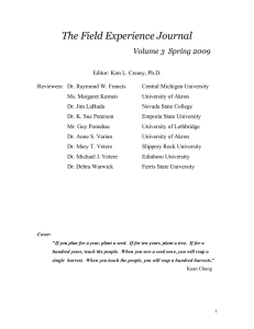The Field Experience Journal  Volume 3  Spring 2009