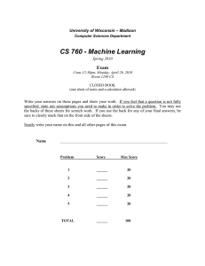 CS 760 - Machine Learning