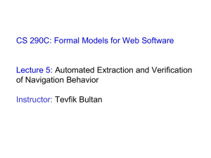CS 290C: Formal Models for Web Software Lecture 5: of Navigation Behavior